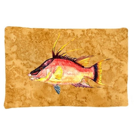 Carolines Treasures Carolines Treasures 8751PILLOWCASE Hog Snapper On Gold Fabric Standard Pillowcase 8751PILLOWCASE